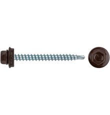 Шурупы кровельные со сверлом 4.8 х 50 коричневый RAL-8017 100шт ,  Фасовка Шурупы кровельные со сверлом 4.8 х 50 коричневый RAL-8017 100шт ,  Фасовка