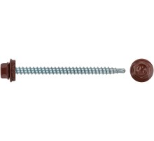 Шурупы кровельные со сверлом 4,8 х 70  100шт , бордовый RAL 3009 (фасовка) Шурупы кровельные со сверлом 4,8 х 70  100шт , бордовый RAL 3009 (фасовка)