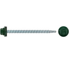 Шурупы кровельные со сверлом 4,8 х 70  зеленый 100шт , RAL 6002 Пром Шурупы кровельные со сверлом 4,8 х 70  зеленый 100шт , RAL 6002 Пром