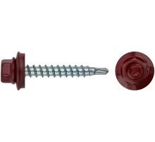 Шурупы кровельные со сверлом 4.8 х 32, красный RAL-3011 (фасовка 250 шт)