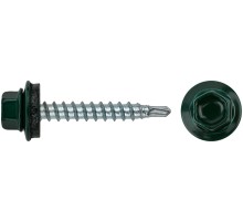 Шурупы кровельные со сверлом 4.8 х 32, темно-зеленый RAL-6005 100шт. Фасовка