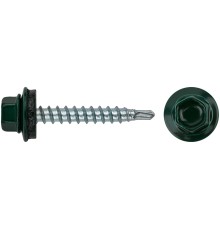 Шурупы кровельные со сверлом 4.8 х 32, темно-зеленый RAL-6005 (фасовка 250шт)