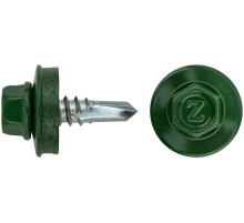 Шурупы кровельные со сверлом 5,5 х 19 зеленый 100шт , RAL 6002  Фасовка