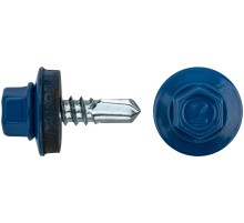 Шурупы кровельные со сверлом 5,5 х 19 синий 100шт , RAL 5005 Пром