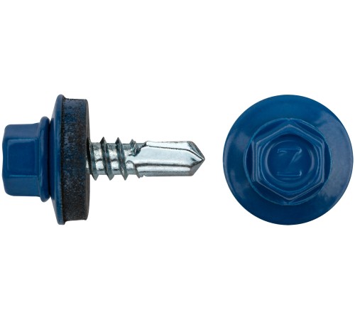 Шурупы кровельные со сверлом 5,5 х 19 синий 100шт , RAL 5005 Пром