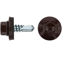 Шурупы кровельные со сверлом 5.5 х 19 коричневый 100шт , RAL 8017 Фасовка