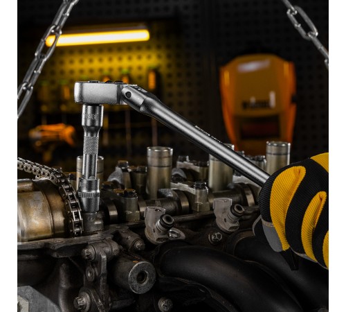 Набор инструментов, 1/2", 1/4", 3/8", CrV, S2, пластиковый кейс, 144 предмета Denzel