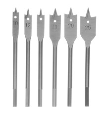 Набор сверл перовых по дереву, 10-12-16-18-20-25 мм, 6 шт, шестигранный хвостовик Сибртех