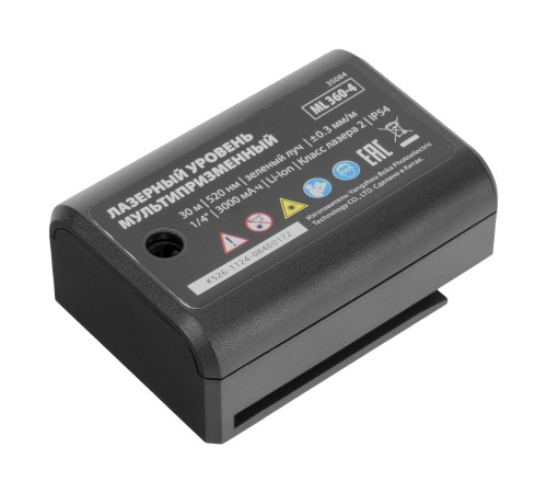 Лазерный уровень м-призм. ML 360-4 Basic SET, 30 м, зеленый луч, акк. Li 3000 мАч, сумка MTX