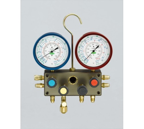 Четырехвентильный манометрический коллектор Refco M4-3-DELUXE-DS-CLIM-CA-CCL-60