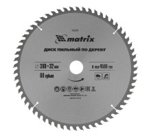 Пильный диск по дереву, 300 х 32 мм, 60 зубьев Matrix Professional