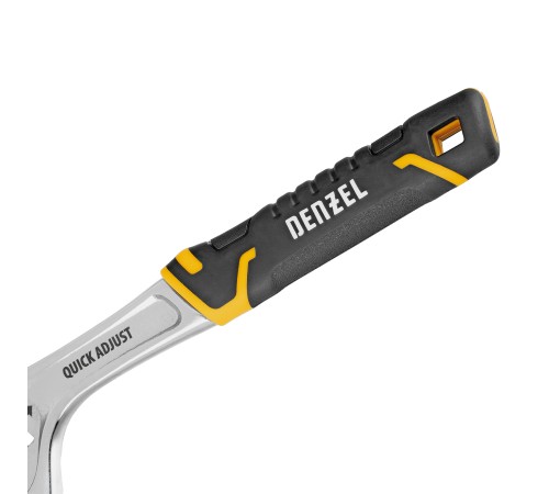 Ключ разводной, 250 мм (раскрытие до 38 мм), CrV, с быстрым сбросом, кованый, TPR рукоятка Denzel
