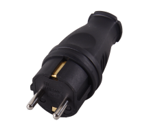 Вилка прямая с/з, каучук IP44 16А 250В Вихрь