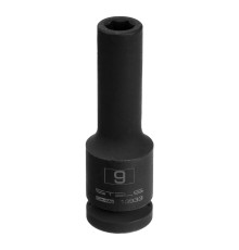 Головка ударная удлиненная шестигранная, 9 мм, 1/2, CrMo Stels