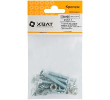 Комплект:Болт DIN933 6х40,  с гайкой М6 DIN934, шайбой М 6 DIN125, шайбой пруж. М6 DIN127 (фасовка 8шт.)