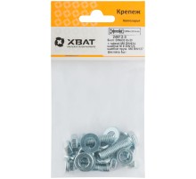 Комплект:Болт DIN933 8х30,  с гайкой М8 DIN934, шайбой М 8 DIN125, шайбой пруж. М8 DIN127 (фасовка 5шт.)