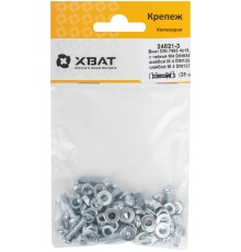 Комплект: Винт DIN7985 4х20,  с гайкой М4 DIN934, шайбой М 4 DIN125, шайбой М 4 DIN127  (фасовка 24шт.) Комплект: Винт DIN7985 4х20,  с гайкой М4 DIN934, шайбой М 4 DIN125, шайбой М 4 DIN127  (фасовка 24шт.)
