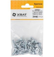 Комплект: Винт DIN7985 5х16,  с гайкой М5 DIN934, шайбой М 5 DIN125, шайбой М 5 DIN127 (фасовка 18шт.) Комплект: Винт DIN7985 5х16,  с гайкой М5 DIN934, шайбой М 5 DIN125, шайбой М 5 DIN127 (фасовка 18шт.)