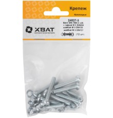 Комплект: Винт DIN7985 5х30,  с гайкой М5 DIN934, шайбой М 5 DIN125, шайбой М 5 DIN127 (фасовка 12шт.) Комплект: Винт DIN7985 5х30,  с гайкой М5 DIN934, шайбой М 5 DIN125, шайбой М 5 DIN127 (фасовка 12шт.)