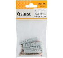 Крепление для плинтусов.Комплект: дюбель с шурупом 10х50/6х50 (фасовка 4 шт.)