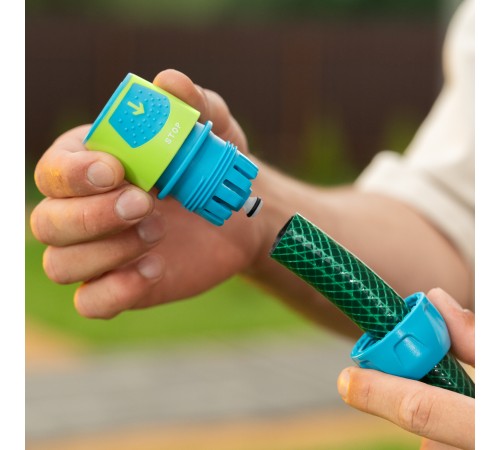 Соединитель быстросъемный для шланга 1/2-3/4, аквастоп, АВС-пластик Palisad Luxe