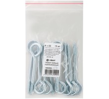 Шуруп-кольцо оцинкованный 6 х 60/65, 10 шт  Фасовка