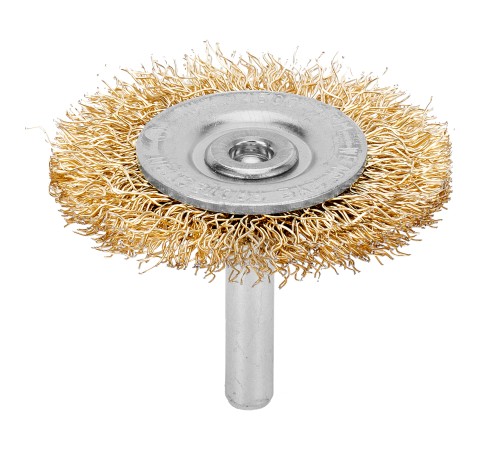 Щетка для дрели, 50 мм, плоская со шпилькой, латунированная витая проволока Matrix