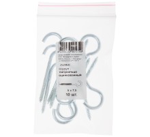 Шуруп-полукольцо оцинкованный  5 х 75/80, 10 шт Фасовка