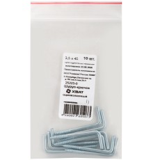 Шуруп-крючок оцинкованный, 3,5 х 45, 10 шт Фасовка Шуруп-крючок оцинкованный, 3,5 х 45, 10 шт Фасовка