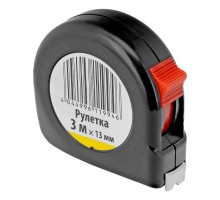 Рулетка строительная 3 м х 13 мм, пластиковый корпус