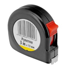 Рулетка строительная 3 м х 13 мм, пластиковый корпус