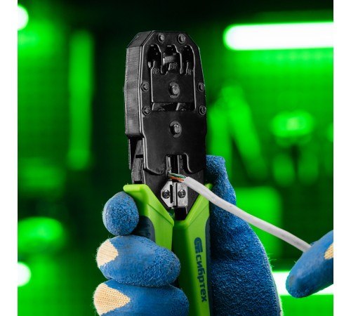 Клещи для обжима телефонных и компьютерных клемм 4P, 6P, 8P, функция обрезания проводов Сибртех