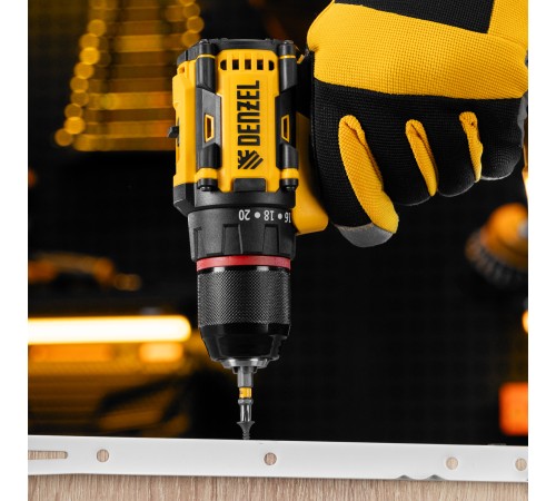 Дрель-шуруповерт аккумуляторная бесщет. CDH-BL-20, Li-Ion, 20 В// Denzel