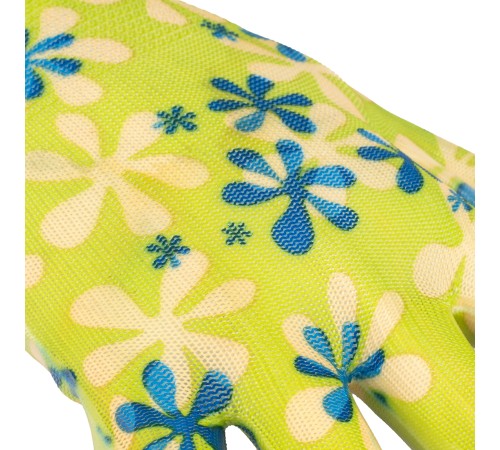 Перчатки садовые из полиэстера с нитрильным обливом, зеленые, M Palisad