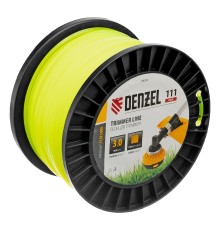 Леска для триммера квадрат, 3,0мм х 111м, на DIN катушке FLEX CORD Denzel
