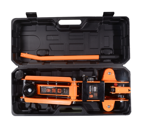 Домкрат гидравлический подкатной ДМК-2,5ФК (2,5 т, 140-390 мм, с фиксатором, в кейсе) Вихрь