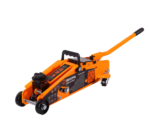 Домкрат гидравлический подкатной ДМК-2,5ФК (2,5 т, 140-390 мм, с фиксатором, в кейсе) Вихрь