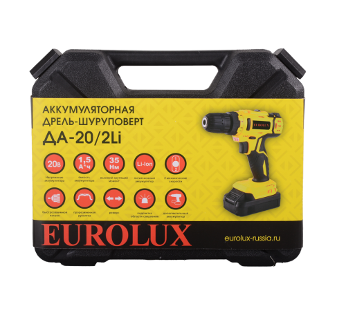 Дрель-шуруповерт Eurolux ДА-20/2Li Дрель-шуруповерт Eurolux ДА-20/2Li