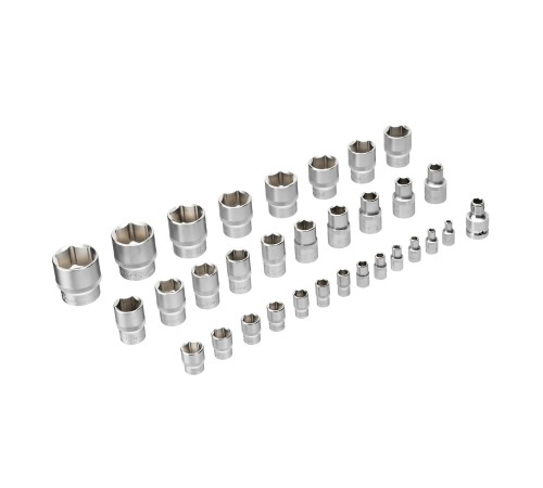 Набор инструментов, 1/2", 1/4", CrV, S2, пластиковый кейс, 94 предмета Denzel