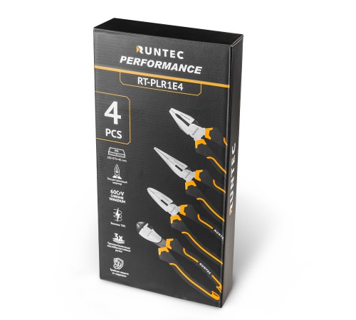 RUNTEC RT-PLR1E4 Набор шарнирно-губцевого инструмента RUNTEC в ложементе EVA, 4 предмета