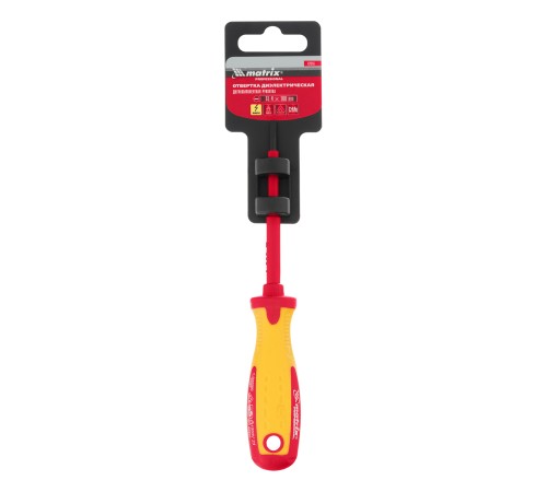 Отвертка Insulated, SL4 x 100 мм, CrMo, до 1000 В, двухкомпонентная рукоятка Matrix Professional