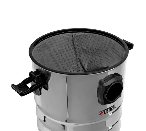 Пылесос строительный RVC30, 1400 Вт, бак 30 л, шланг 3 м, розетка с автосинхр. Denzel