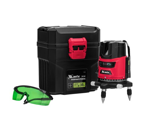 Лазерный уровень CRX-30G, 30 м, зеленый луч, батарейки, резьба 5/8