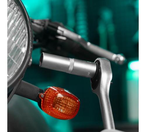 Головка торцевая удлиненная, 15 мм, шестигранная, CrV, под квадрат 1/2 Stels