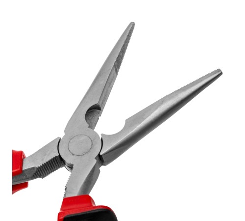 Длинногубцы прямые Nickel, 200 мм, никелированные, двухкомпонентные рукоятки Matrix