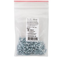 Винт с полуцилиндрич. головкой с полной резьбой оцинков. DIN 7985 3х12 100 шт Фасовка