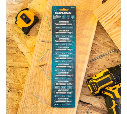 Бита PH2х50мм, сталь S2, шестигр., отрывн., 10 шт. Gross