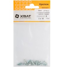 Винт с потайной головкой с полной резьбой оцинкованный DIN 965 3х10 17 шт.(фасовка)
