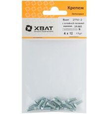 Винт с потайной головкой с полной резьбой оцинкованный DIN 965 4х12 17 шт.(фасовка)