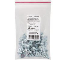 Винт с потайной головкой с полной резьбой оцинкованный DIN 965 5х10 100 шт Фасовка